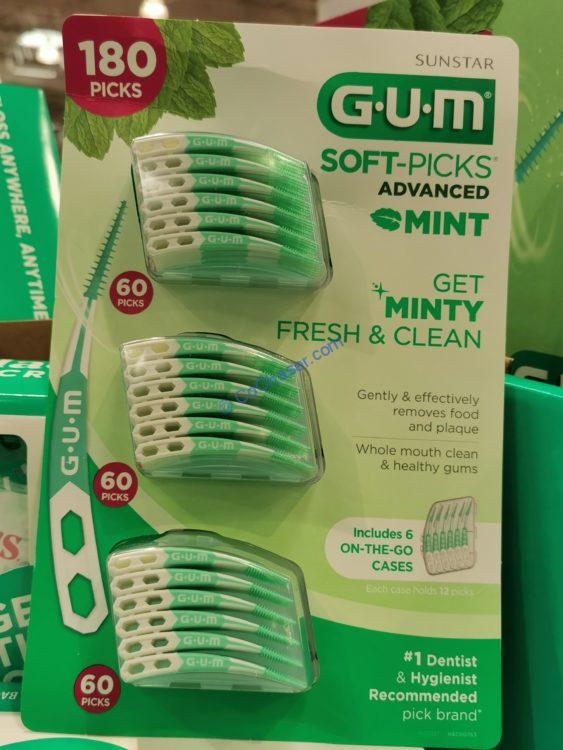 GUM Soft-Picks Advanced Mint, 180-count + 6 Cases