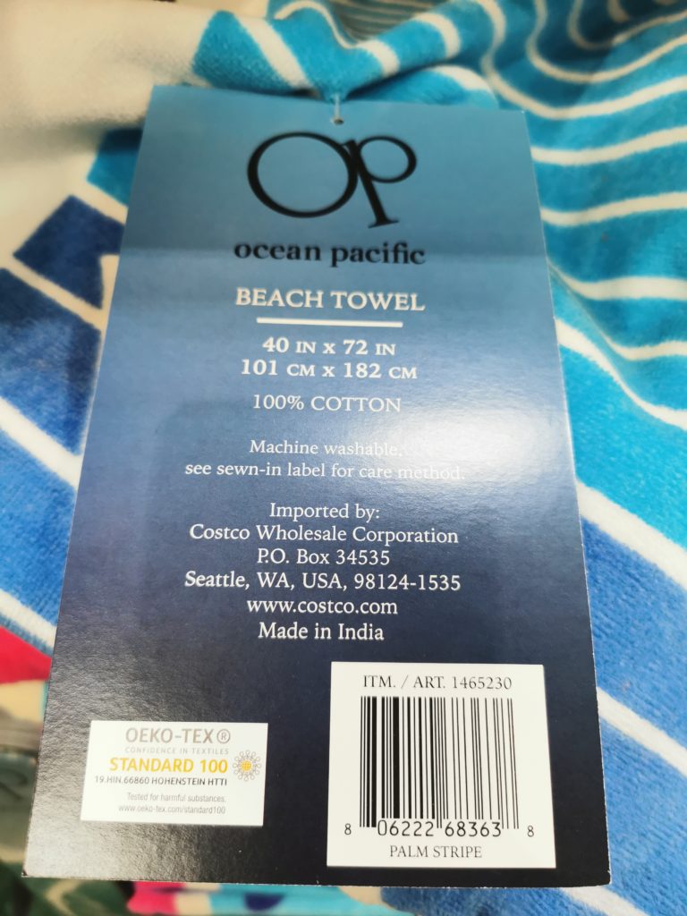 Costco1465230OceanPacificBeachTowelbar CostcoChaser