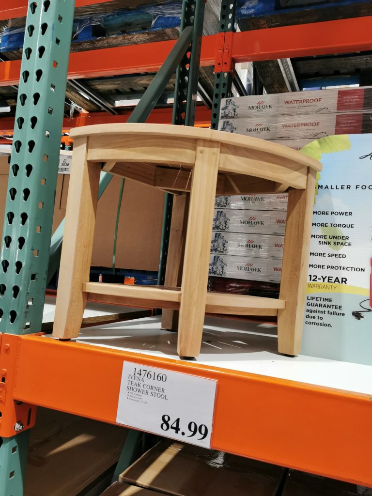 Ivena Gaston Teak Corner Shower Stool CostcoChaser