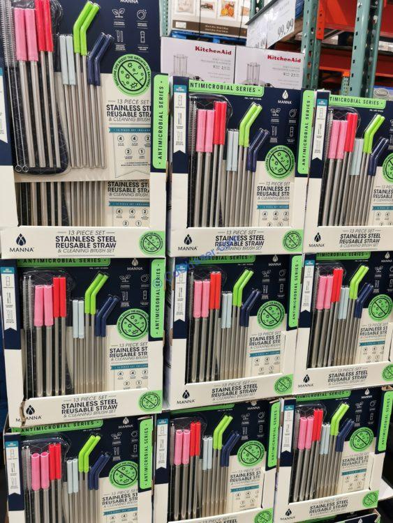 Costco1512826MannaAntimicrobialStainlessSteelStrawSetall