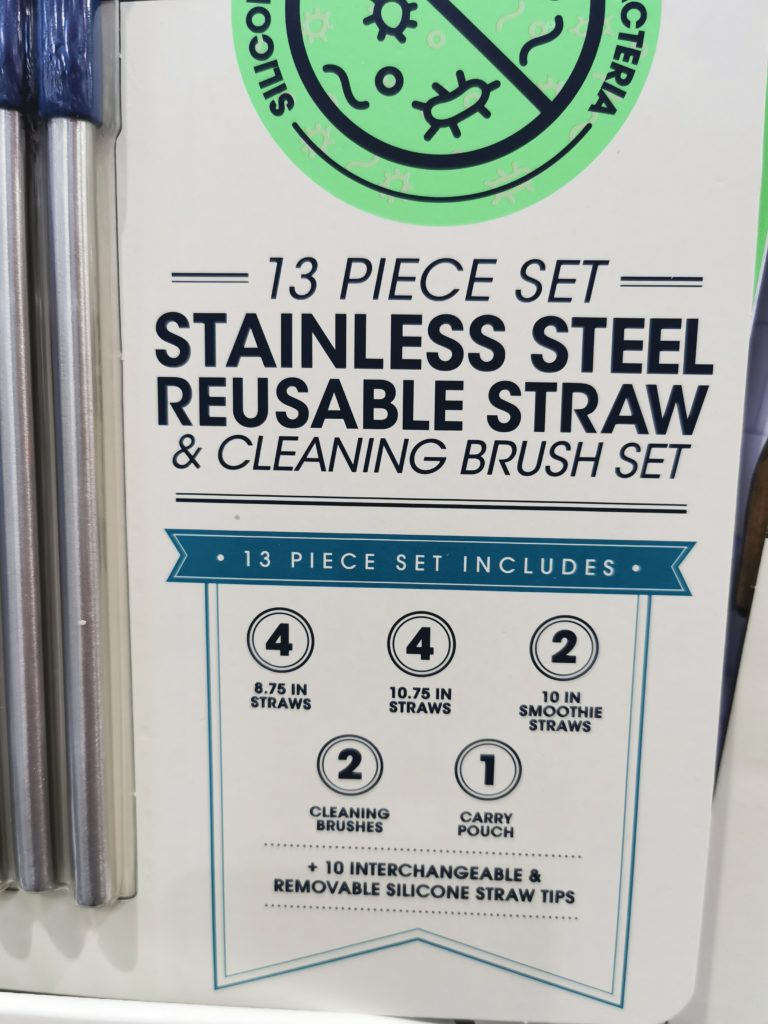 Costco1512826MannaAntimicrobialStainlessSteelStrawSet1