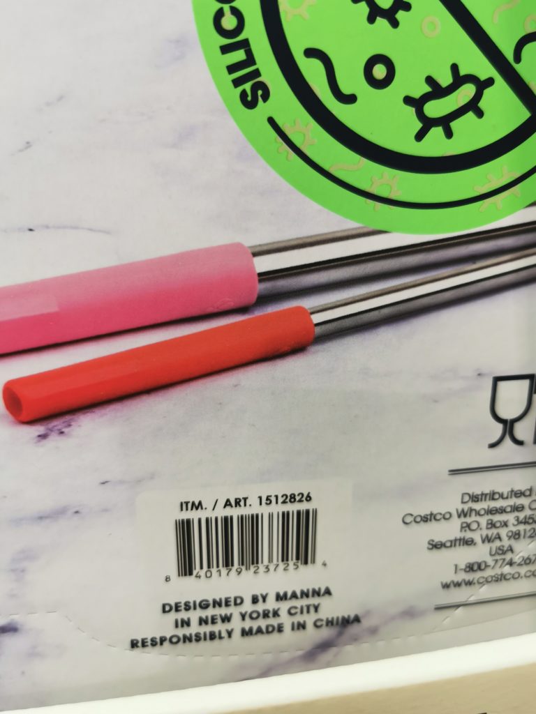 Costco1512826MannaAntimicrobialStainlessSteelStrawSet5
