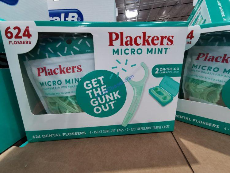 Plackers Micro Mint Dental Flossers, 624 count, + 2 On-the-Go Cases