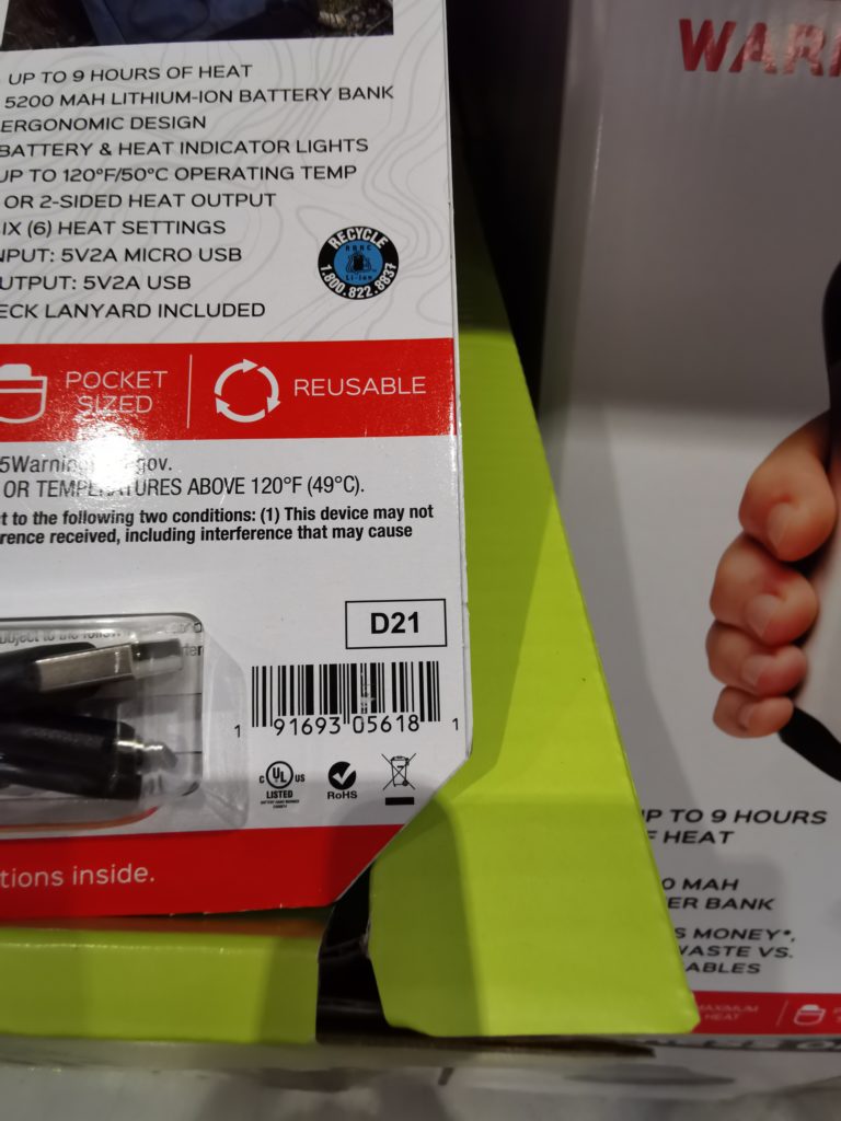 Costco1600314ZippoHeatBank9SRechargeableHandWarmerbar