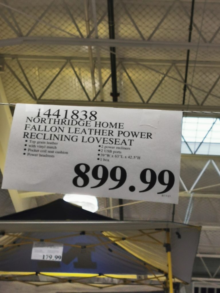 Costco1441838NorthridgeHomeFallonLeatherPowerRecliningLoveseat