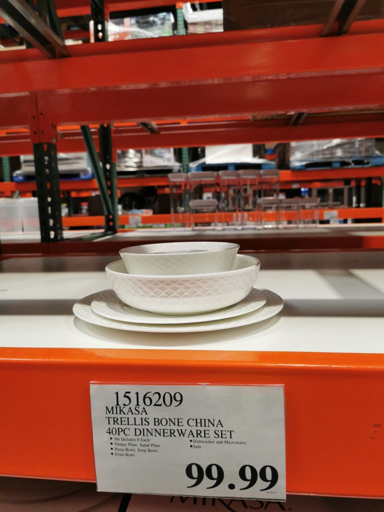 Costco1516209MikasaTrellisBoneChina40PieceDinnerwareSettag
