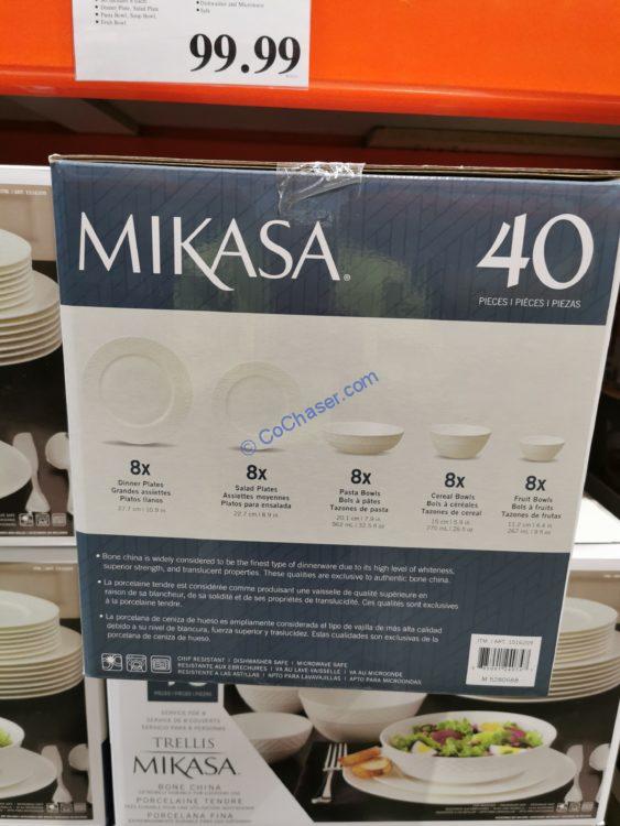 Mikasa Trellis Bone China 40Piece Dinnerware Set CostcoChaser