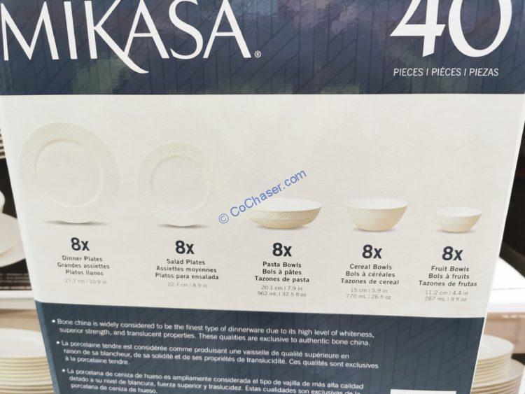 Mikasa Trellis Bone China 40Piece Dinnerware Set CostcoChaser