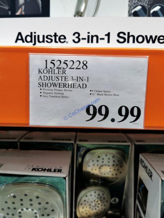 Costco1525228KohlerAdjuste3in1Showerheadtag CostcoChaser