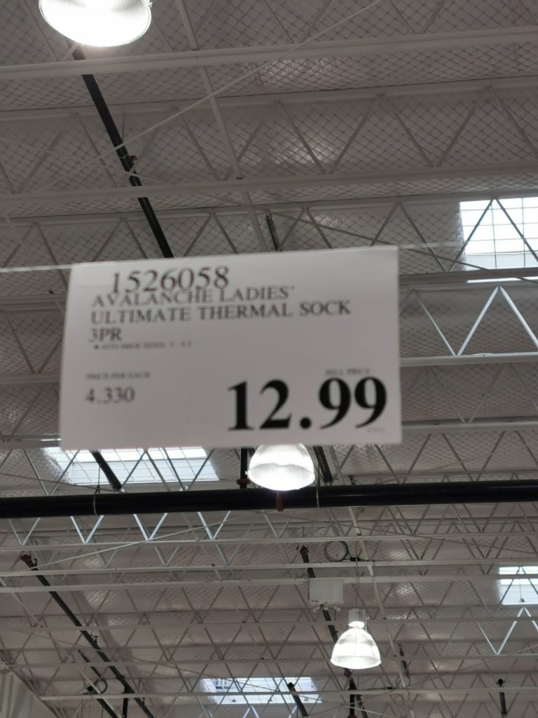 Costco1526058AvalancheMensUltimateThermalSocktag CostcoChaser