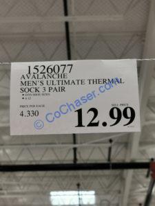 Costco-1526077-Avalanche-Mens-Ultimate-Thermal-Sock-tag