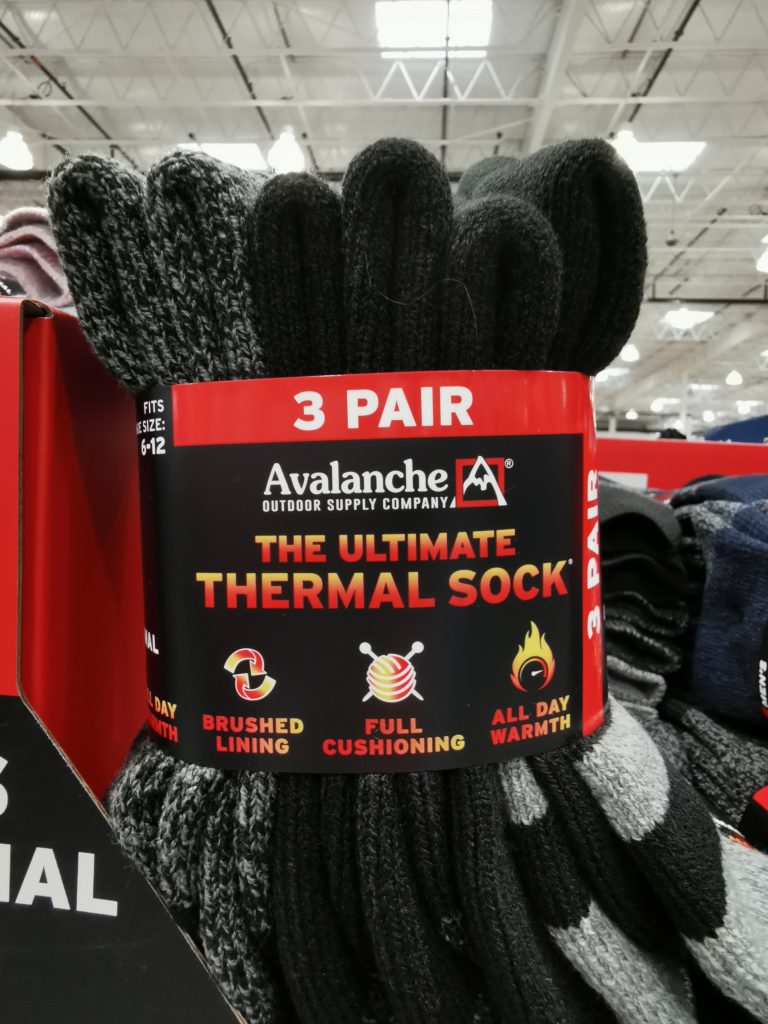 Avalanche Men’s Ultimate Thermal Sock 3 Pair CostcoChaser