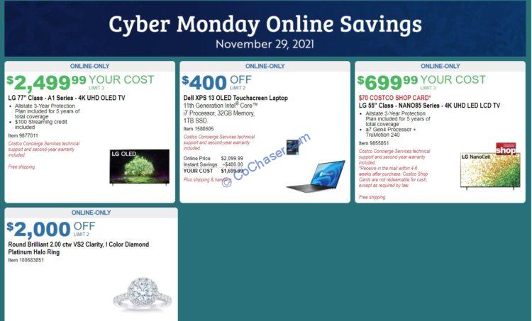 Costco Cyber Monday Online Savings November 29, 2021