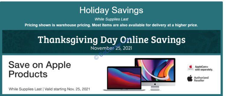 Costco Thanksgiving Day Online Savings November 25, 2021