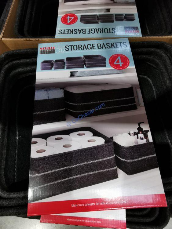 Seville Classics Felt Storage Baskets, 4Piece Set CostcoChaser