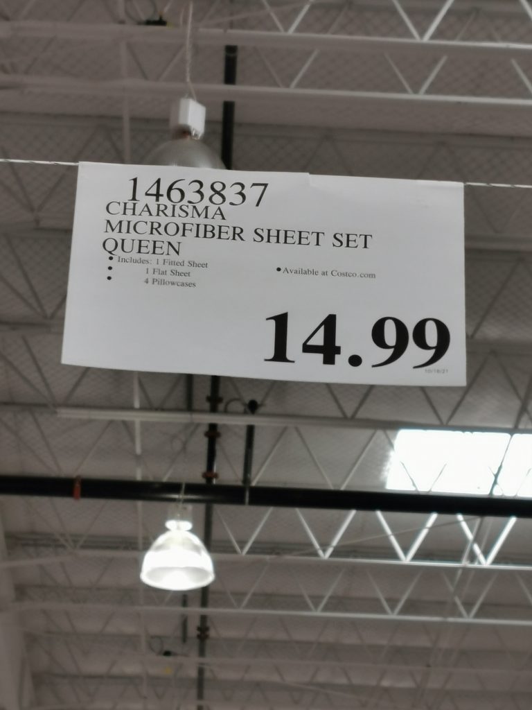 Costco14638371463838CharismaMicrofiberSheetSettag CostcoChaser