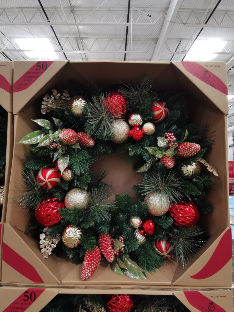 Costco-1487745-30-Decorated-Wreath-with-Pre-Lit-LED-Light – CostcoChaser
