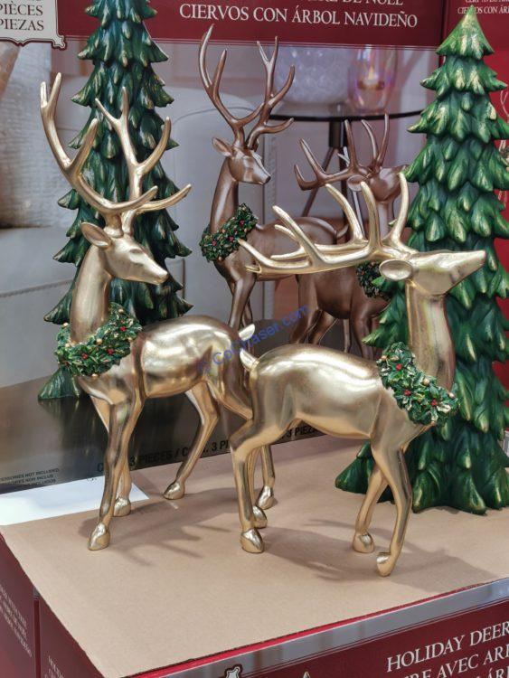 Holiday Deer with Tree, Set of 3