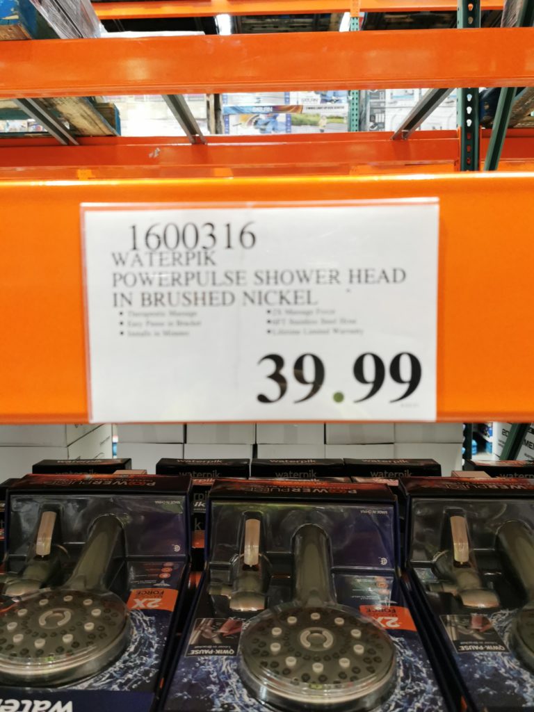 Costco1600316WaterpikPowerpulseShowerheadtag CostcoChaser