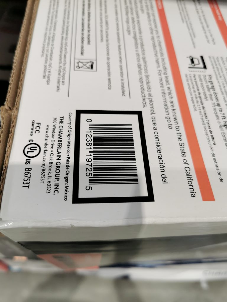 Costco2020820ChamberlainGarageDoorOpenerbar CostcoChaser