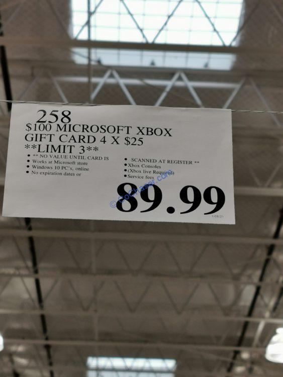 Costco-258-$100Nicrosoft-Xbox-Gift-Card-tag