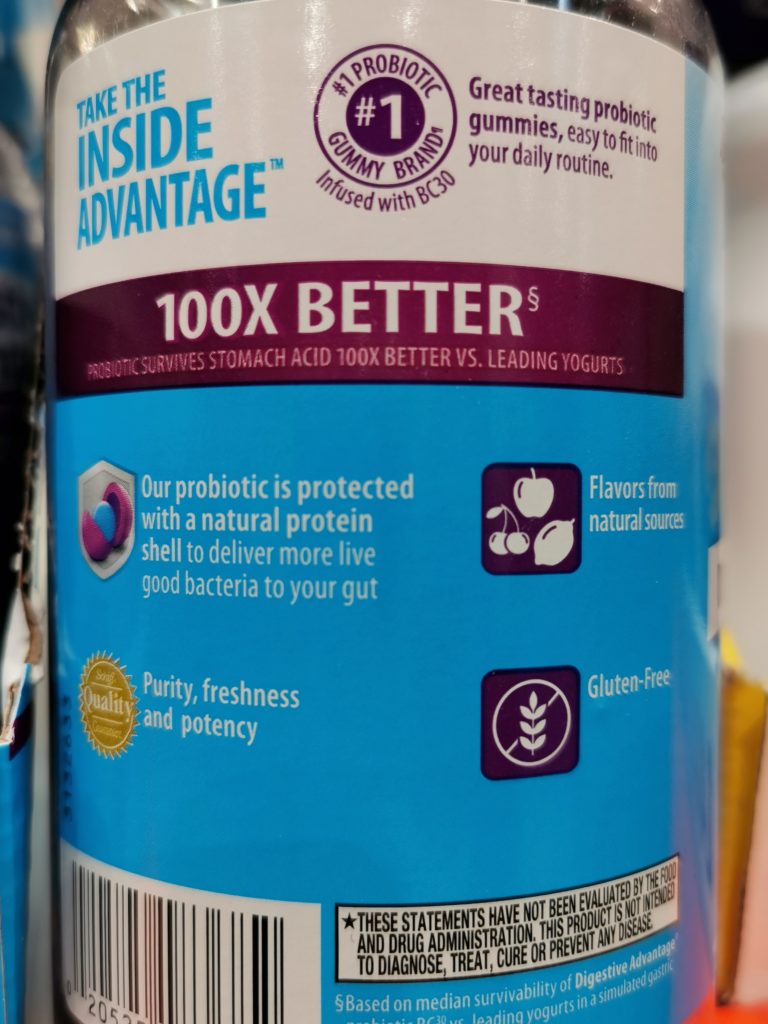 Costco836820SchiffDigestiveAdvantageProbioticGummiesbar