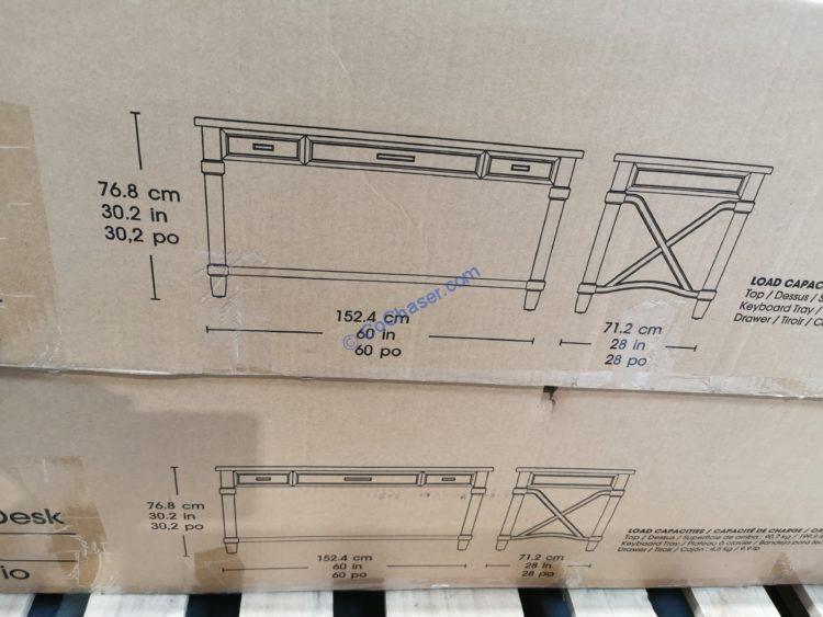 Costco1363133BaysideFurnishingsAshcroft60WritingDesksize