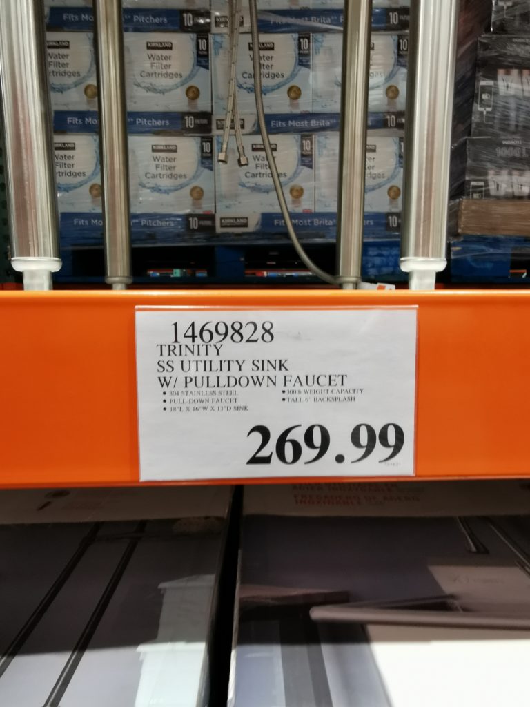 Trinity Stainless Steel Utility Sink with Pulldown Faucet CostcoChaser