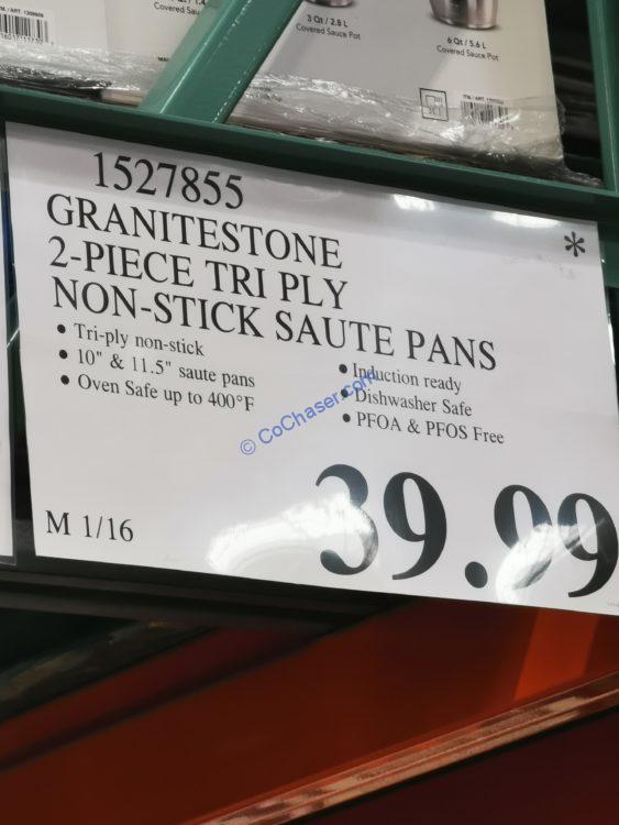 Granitestone 2piece TriPly NonStick Saute Pans CostcoChaser