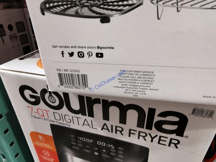 Gourmia 7 Quart Digital Air Fryer, ModelGAF798 CostcoChaser