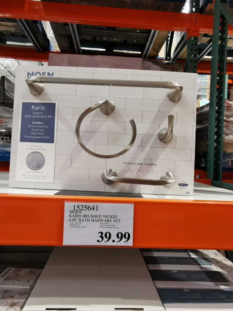 Moen Karis Brushed Nickel 4piece Bath Hardware Kit CostcoChaser