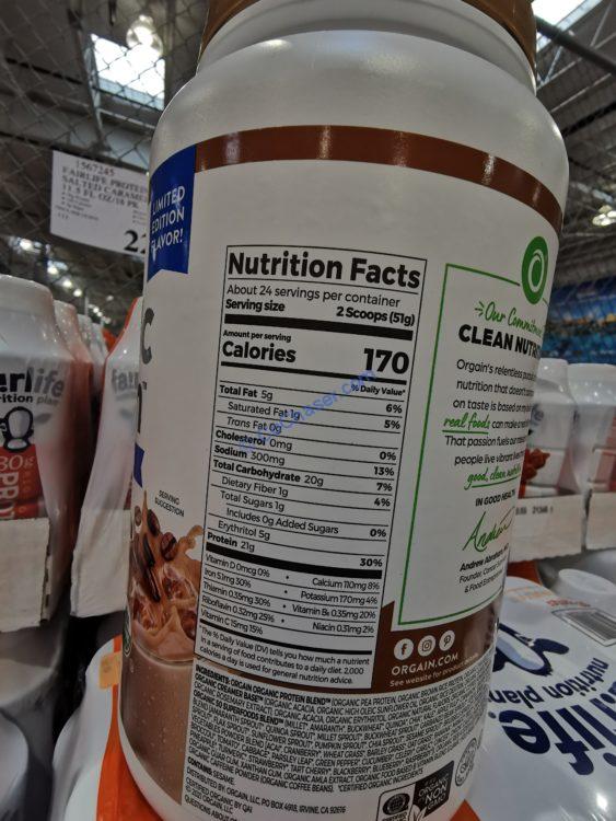 Orgain Organic Protein and Superfoods Cafe Latte, 2.7 lbs CostcoChaser