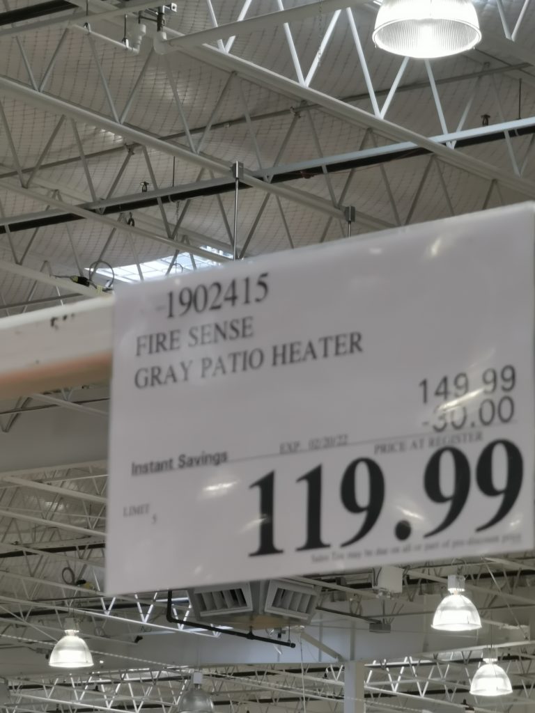 Fire Sense Gray Patio Heater CostcoChaser
