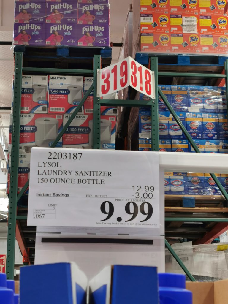 Costco2203187LysolLaundrySanitizertag CostcoChaser