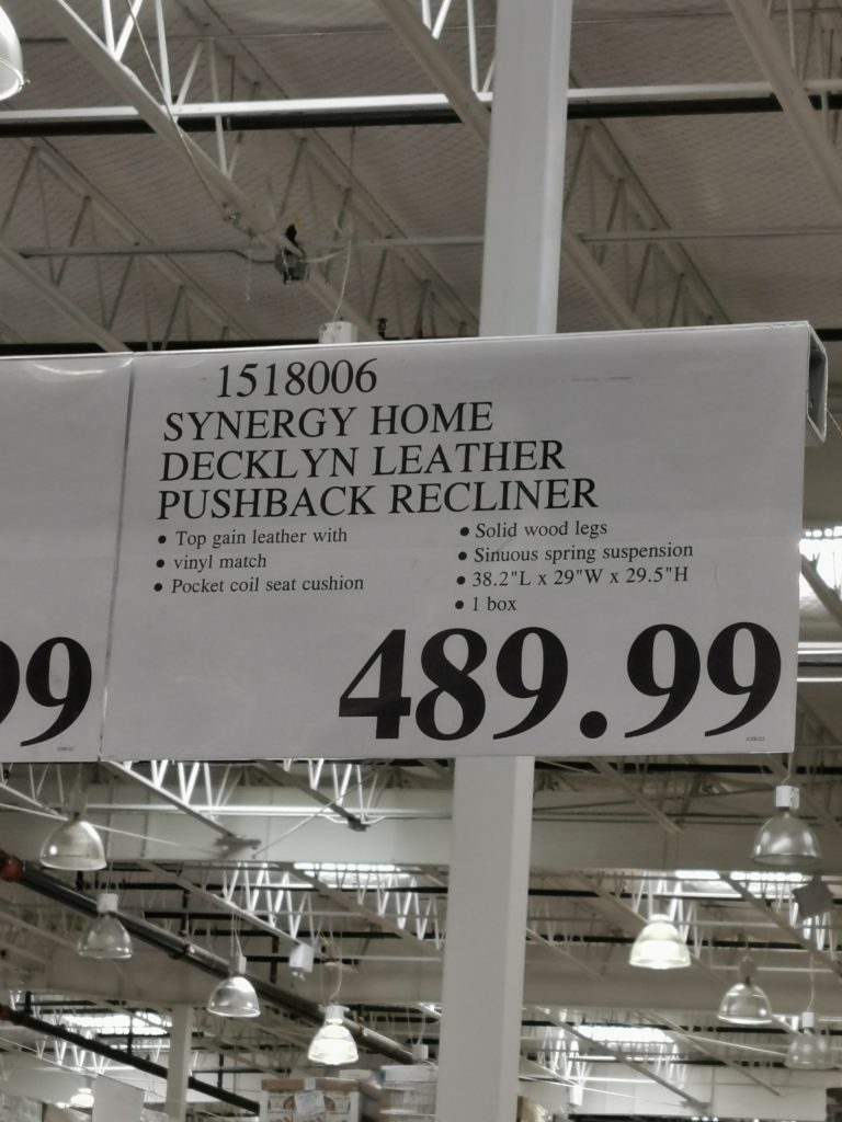 Costco1518006SynergyHomeDecklynLeatherPushbackReclinertag