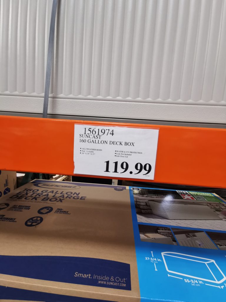 Costco1561974SUNCAST160GALLONDECKBOXTAG CostcoChaser