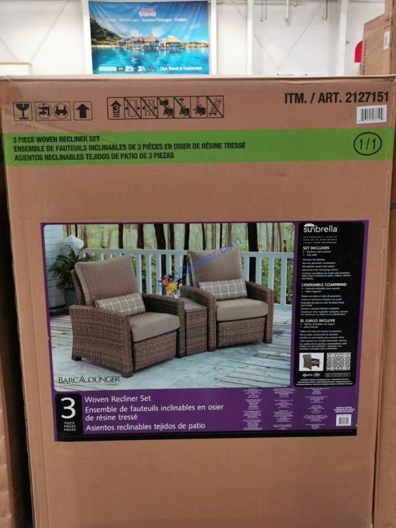 Barcalounger Montclair 3piece Woven Recliner Set CostcoChaser