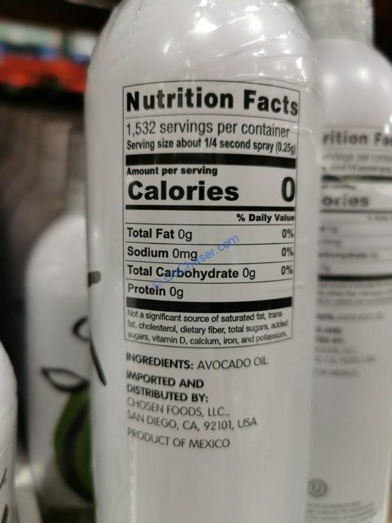 Costco1392843ChosenFoodsAvocadoOilSpraychart CostcoChaser