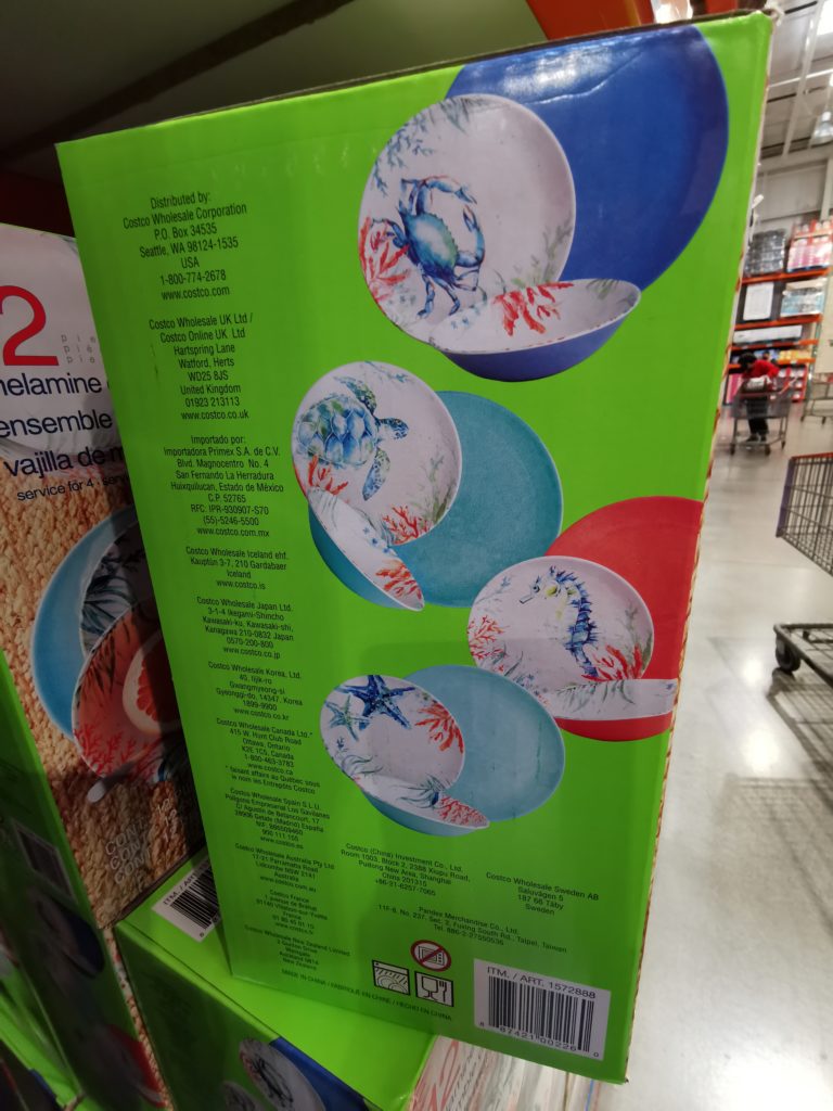 Costco1572888PandexSealifeMelamine12pieceDinnerwareSet1
