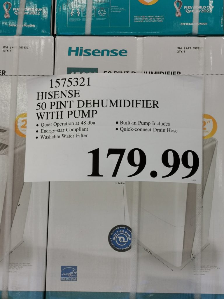 Costco1575321Hisense50PintDehumidifierwithBuiltInPumptag