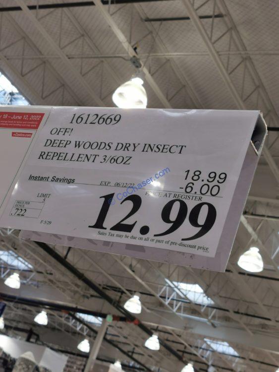 Costco1612669OFFDeepWoodsDryInsectRepellentSpraytag CostcoChaser