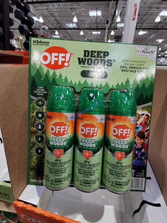 OFF! Deep Woods Dry Insect Repellent Spray, 3-pack, 6 oz
