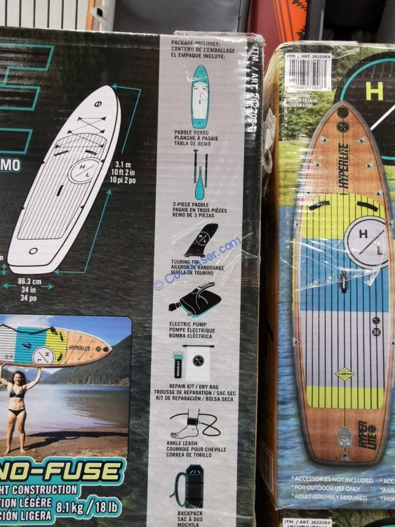 Hyperlite Elevation 10’2″ Inflatable Stand Up Paddle Board Package