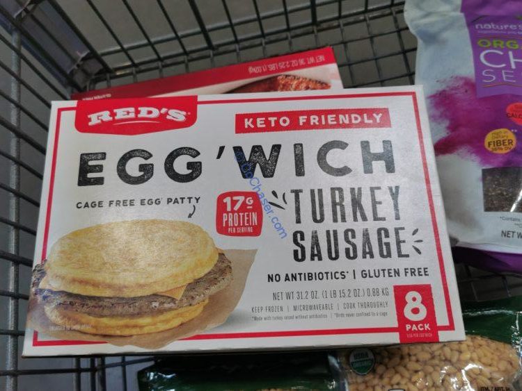 Red’s Turkey Sausage Eggwich 8 Count Box CostcoChaser