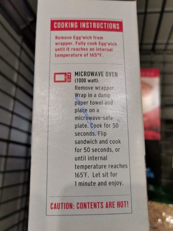 Red’s Turkey Sausage Eggwich 8 Count Box CostcoChaser