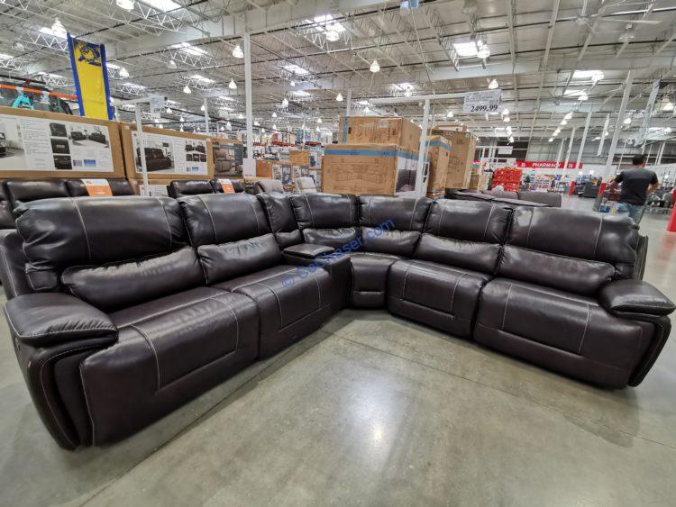 Gilman Creek Malachi Leather Power Reclining Sectional with Power Headrests