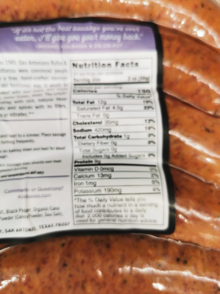 Costco1647685KiolbassaRoastedGarlicSausagechart CostcoChaser