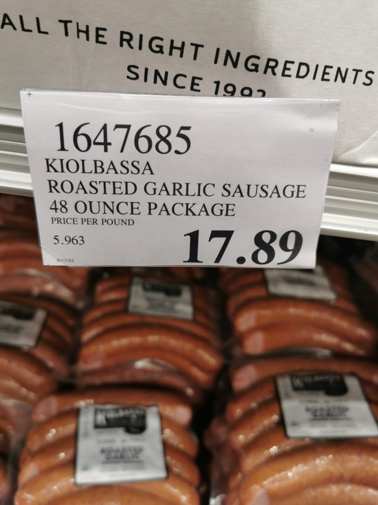 Costco1647685KiolbassaRoastedGarlicSausagetag CostcoChaser