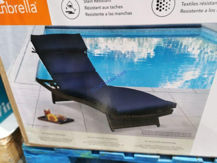 Chaise Lounge Cushion with Head Rest Outdoor Use