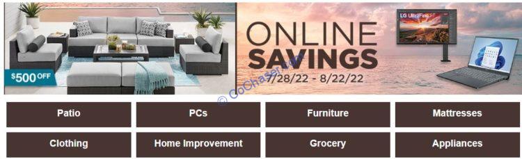 Online Savings: 7/28/2022 - 8/22/2022